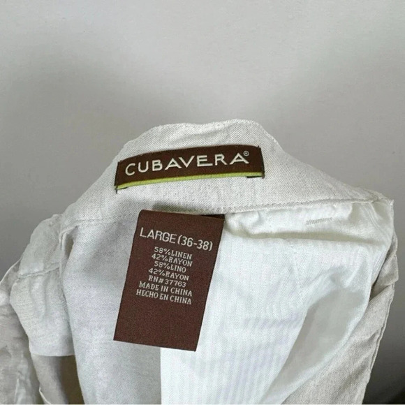 Cubavera Mens Size Large Linen Beige Straight Leg Drawstring Casual Pant - Picture 8 of 12